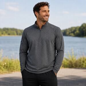 UNRL Elite Quarter Zip Pullover Mens 3XL Gray Heather Performance Stretch Golf